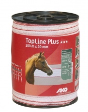 TopLine Plus Weidezaunband 200m, 20mm, weiß/rot