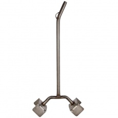 Schwebende Nippelrohrstütze Edelstahl für 2 1/2" Nippel mit Spielschutz, 62 cm lang