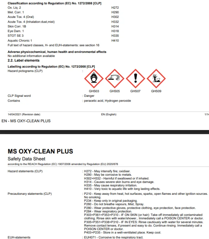 MS Oxy-Clean Plus, 22 kg
