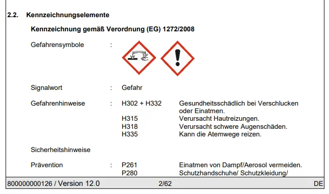 Wasserstoffperoxid, 35 %ig, 22 kg, Brenntag