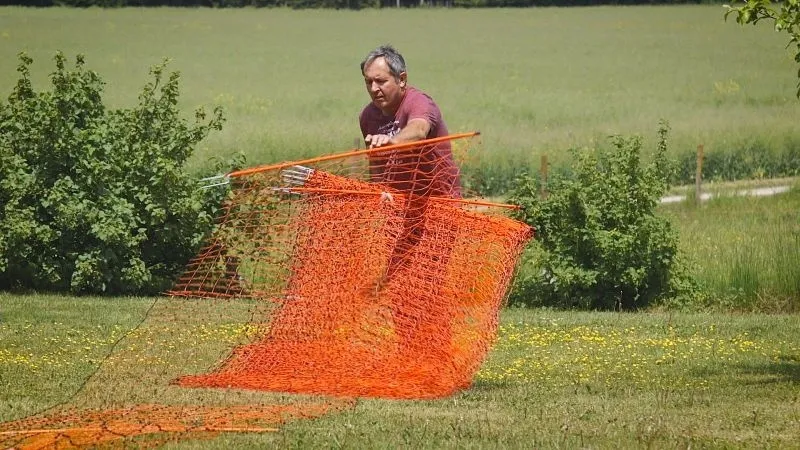 PoultryNet orange elektrifizierbar - Geflügelnetz, 50 m, Einzelspitze
