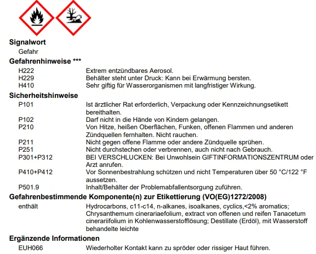 Fliegen- und Wespenspray Bomber