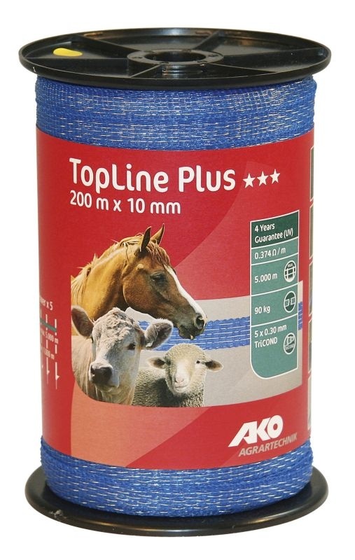 TopLine Plus Weidezaunband 200m, 10mm, blau