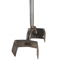 Schwebende Nippelrohrstütze Edelstahl für 2 1/2" Nippel mit Spielschutz, 62 cm lang