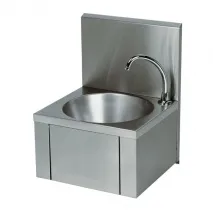 Waschbecken Kniebedienung aus Edelstahl