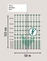 Geflügel/Lämmernetz Premium grün, nicht elektrifizierbar - 50 m, Einzelspitze