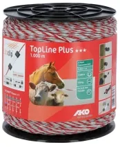 TopLine Plus Weidezaunlitze weiß/rot 1000 m