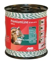 Premium Line Weidezaunlitze, weiß/grün, 500 m
