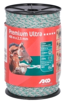 Weidezaunlitze Premium Ultra weiß/grün 400m