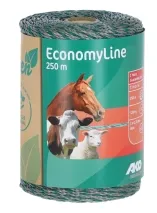 Weidezaunlitze EconomyLine grün/grau 250m