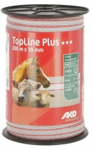 TopLine Plus Weidezaunband 200m, 10mm, weiß/rot
