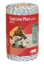 TopLine Plus Weidezaunlitze, 200m, weiß/blau