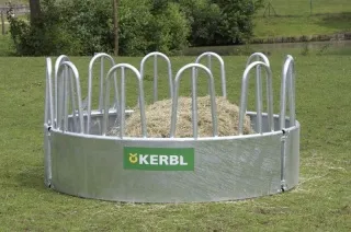 Rundraufe mit 12 Fressplätzen für Normal- und Rundballen